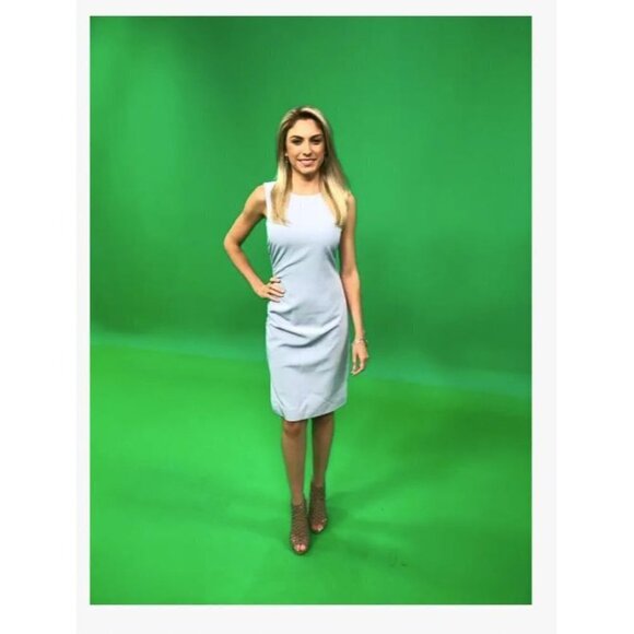 Milly Sherry Sleeveless Ruched Mini Dress in Cloud Blue 2 Womens - Picture 9 of 12